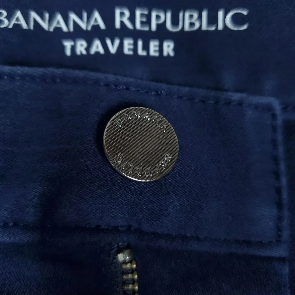 Banana Republic Pants Mens 36x28 Blue Traveler Athletic Tapered Stretch Chino
